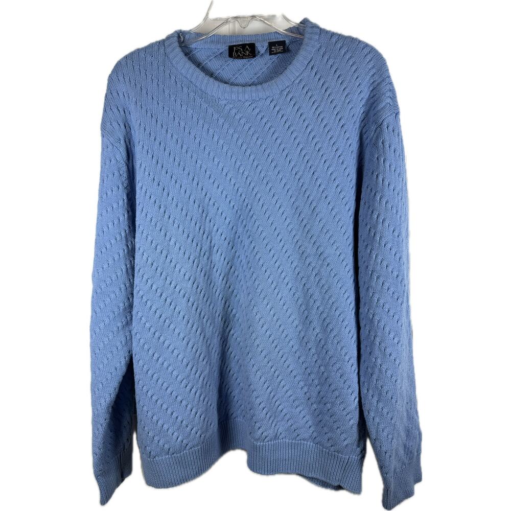 Men's Jo S.A. Bank Signature Collection Crewneck Sweater, Large, Medium Blue